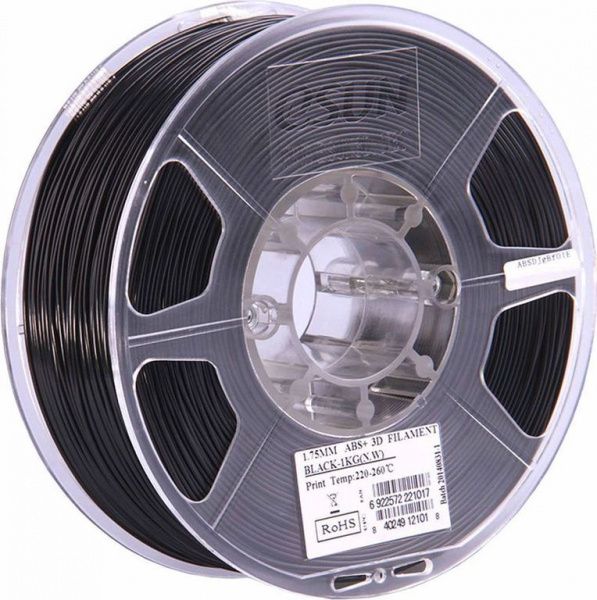 ABS пластик eSun, 1.75 мм, black, 1 кг