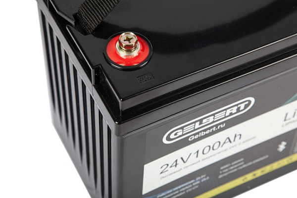 Литиевый тяговый аккумулятор Gelbert LiFePO4 (24V/100Ah/120А/2,400Wh) Bluetooth