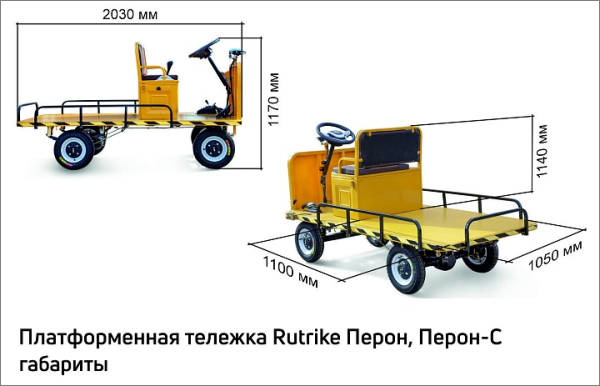 Платформенная тележка электрическая RuTrike ПЕРОН