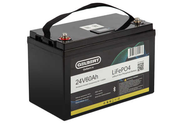 Литиевый тяговый аккумулятор Gelbert LiFePO4 (24V/60Ah/80A/1,440Wh) BT/Display