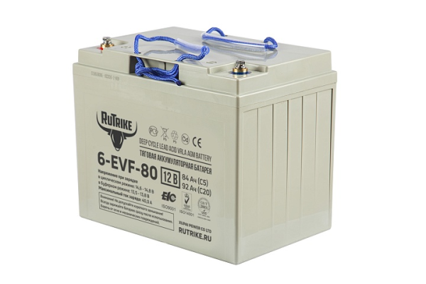Тяговый аккумулятор RuTrike 6-EVF-80 (12V80A/H C3)